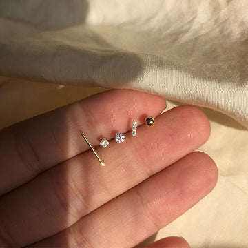5pcs/set Geometric Asymmetrical Small Stud Earrings for Women Fashion Jewelry Temperament Personality Birthday Gift daiiibabyyy